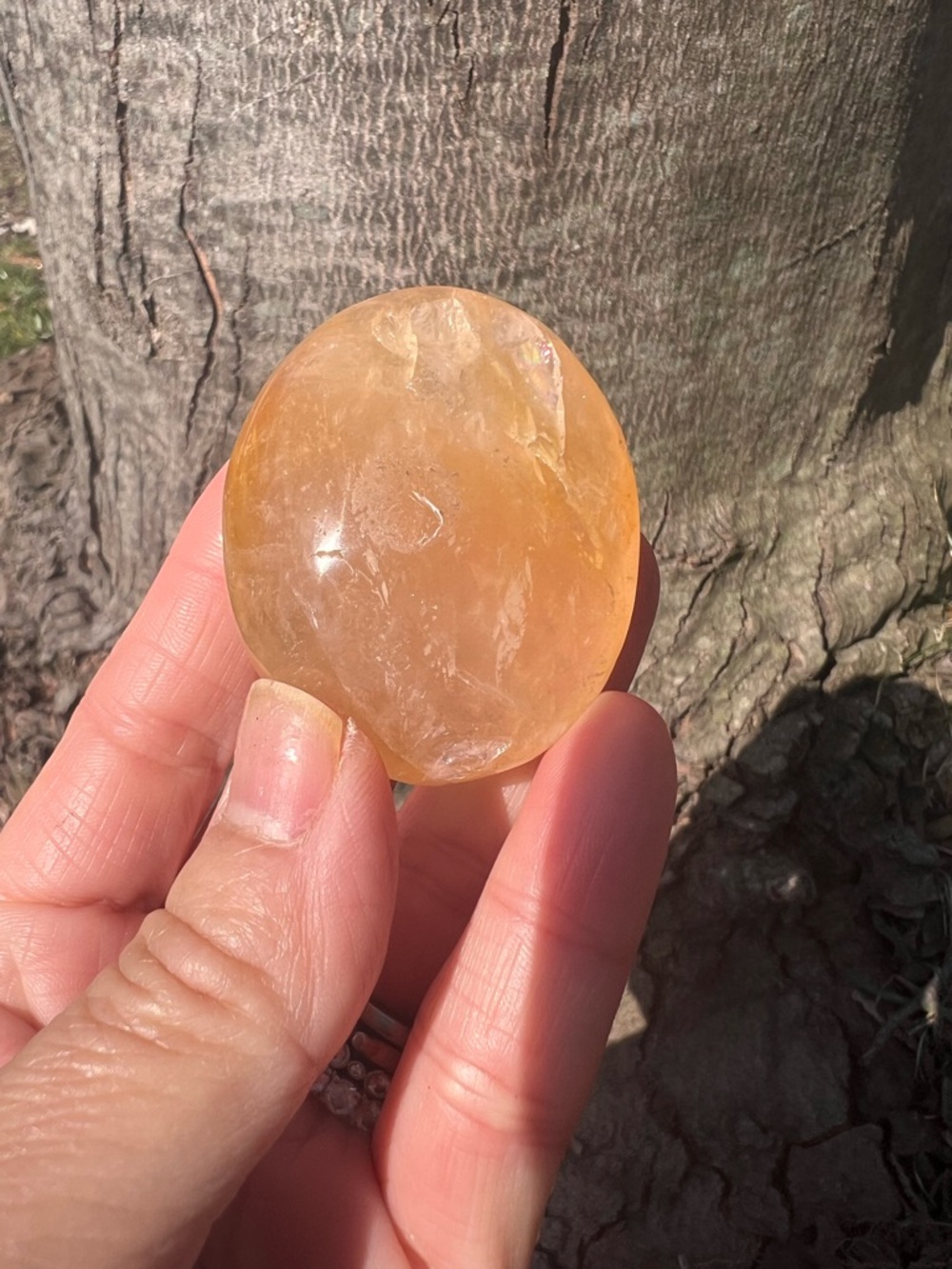 Golden (1) healer Palmstone | Crystal
